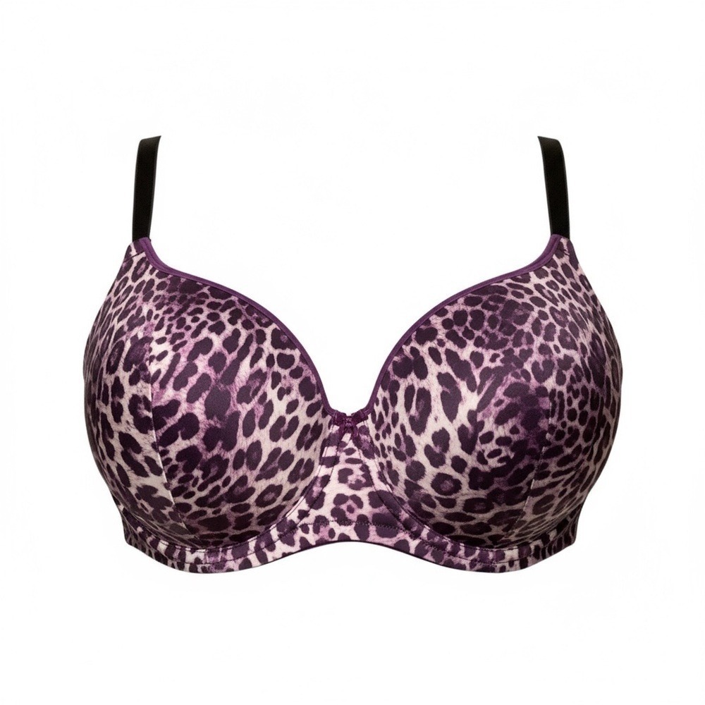 Torrid Curve Purple Leopard Print Bra 40D‎ Lightly Lined Underwire